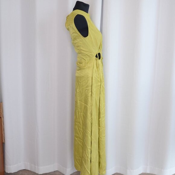 NWT House of Harlow 1960 Satin Side Tie Dress Side Slit Sleeveless Maxi XS - Picture 3 of 8